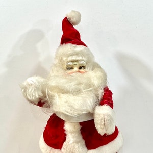 Vintage Mid-Century Santa Doll: Made in Japan, Plastic Face, 14-inch Christmas Decor