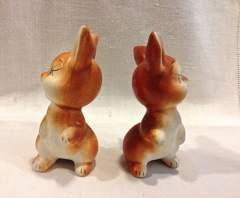 Vintage Bunny Rabbit Salt and Pepper Shakers Midcentury Etsy