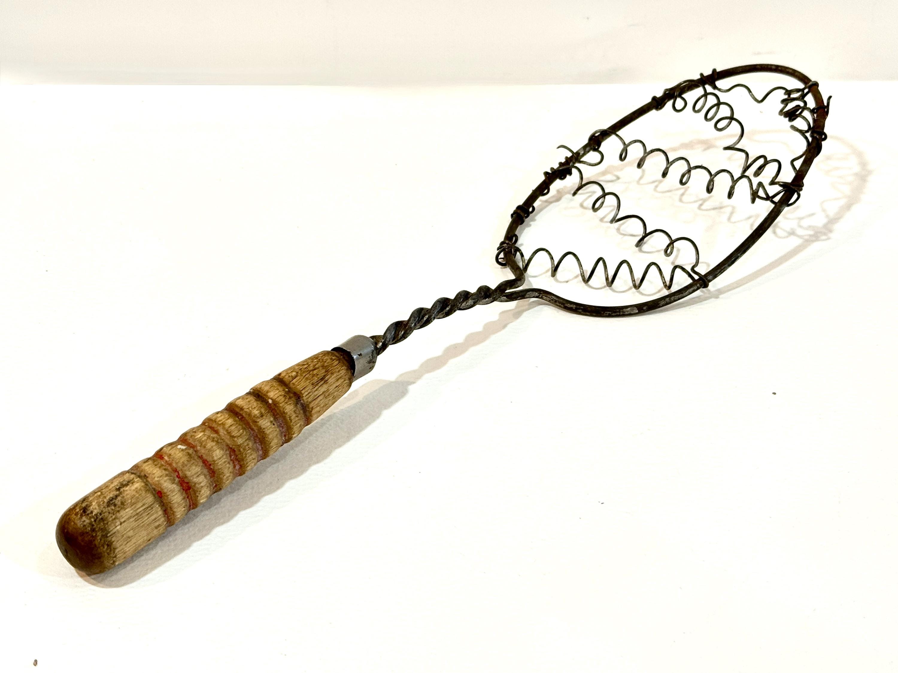 Flat Wire Whisk: Coiled Wire Spoon, Turned Wooden Handle