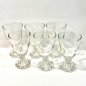 Vintage Glasses, Boopie Glasses, Set of 6, Anchor Hocking, Berwick Clear, Corial Glasses, 6 inches tall, Barware, Gift for Collector