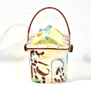 Vintage Dog House Cookie Jar: 1940s Cottage Kitchen Storage Canister