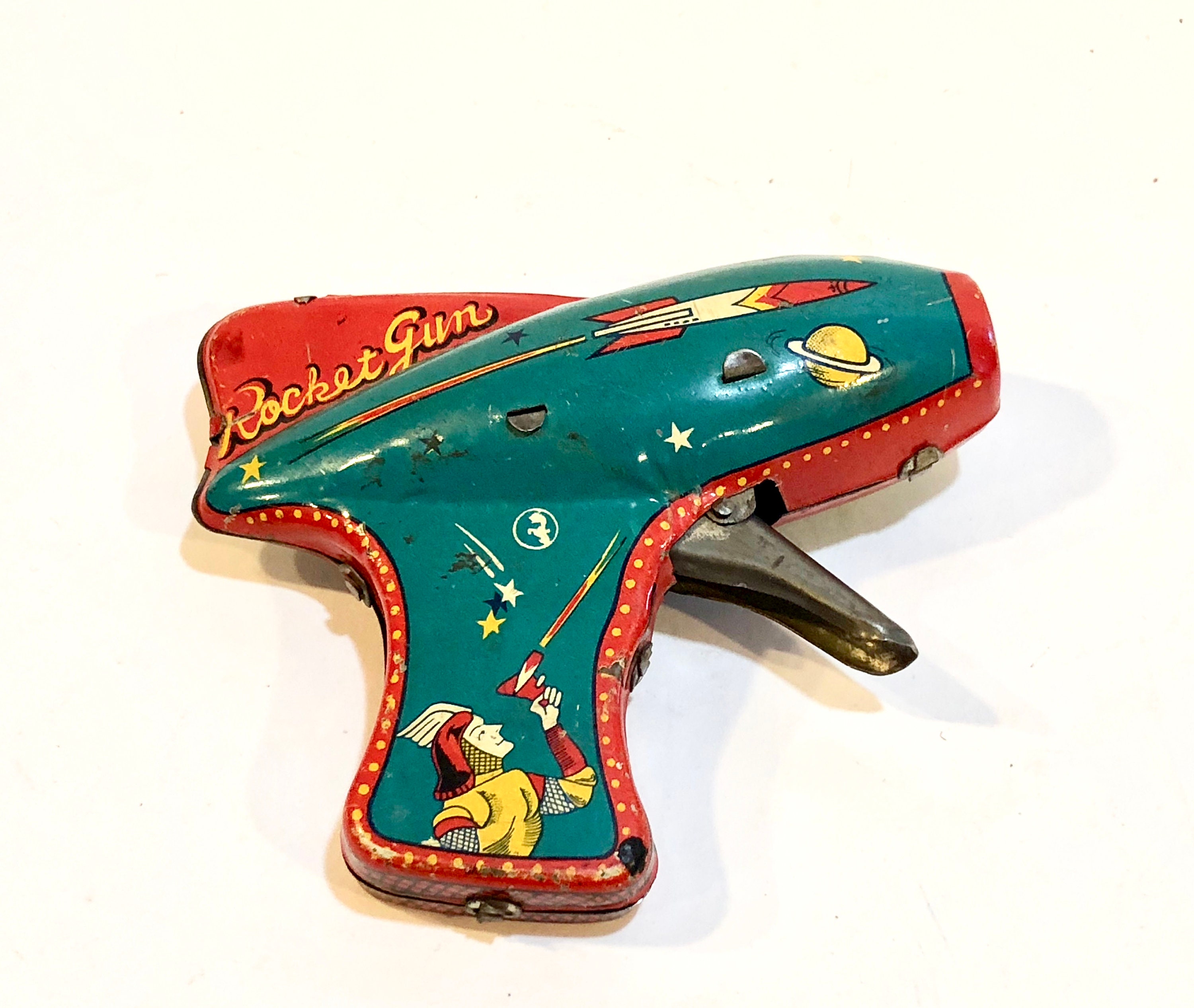 Vintage Space Gun, Tin Toy, Spaceman Ray Gun, 1960s Nomura