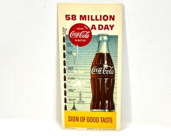 Coca Cola, Tinta Blotter, 58 millones al día, Botella de refresco, Original 1957, Coca Cola de mediados de siglo, Regalo para coleccionista