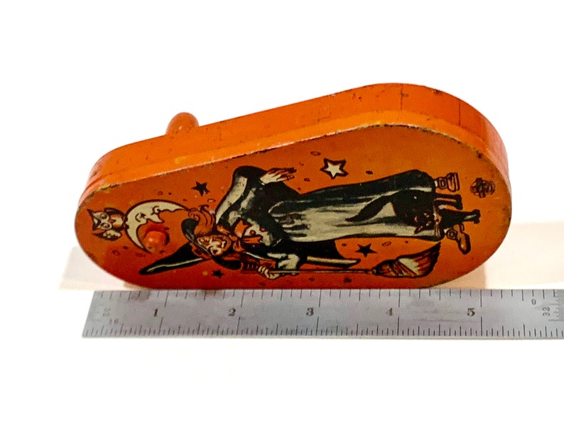 Vintage Halloween Noisemaker Ratchet Noise Maker Witch Moon Etsy