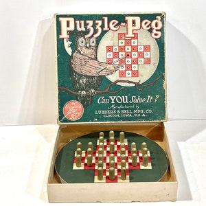 Buy Puzzle Peg Lubbers & Bell Solitaire Game Vintage 1940s Online in India  