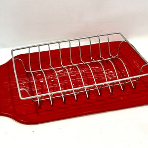 1980s Rubbermaid Dish Drainer - Large Almond Space Saver Drying Rack -  Retro Kitchen Plate Rack - Farmhouse Kitchen Plate Organizer - Gift