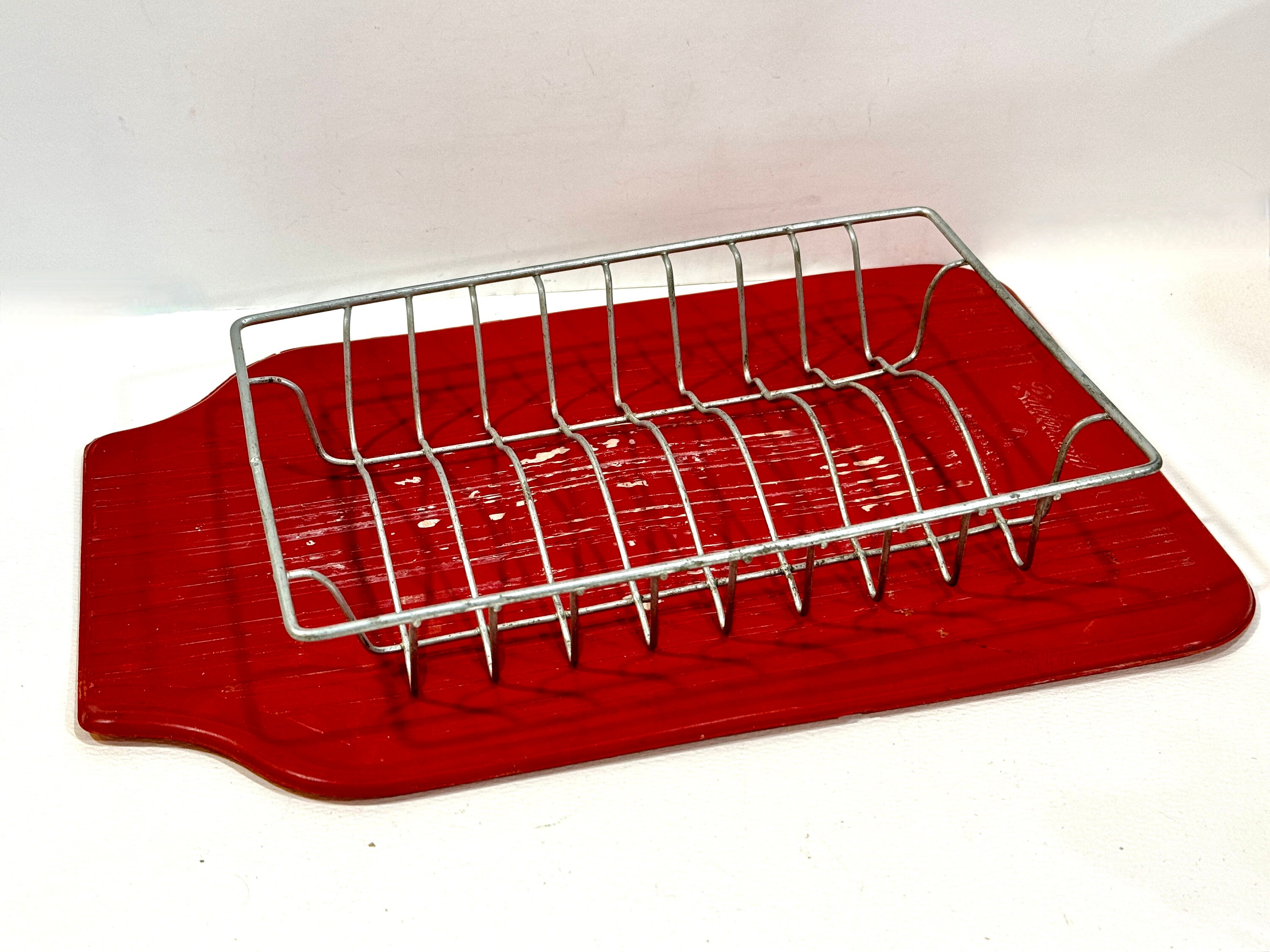 Vintage Rubbermaid Plastic Dish Drainer Drying Rack w/Sink Liner