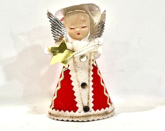 Vintage Christmas, Paper Mache Angel, Praying Angel, Mid
