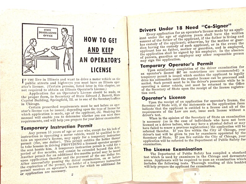 Illinois Rules of Road Driver's Manual 1950 Issue Motor Etsy