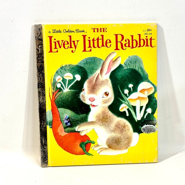 Lively Little Rabbit, Little Golden Book, Pictures by Gustaf Tenggren, by ARIANE,  Copyright 1971, Bunny Rabbit Book, Gift for Child