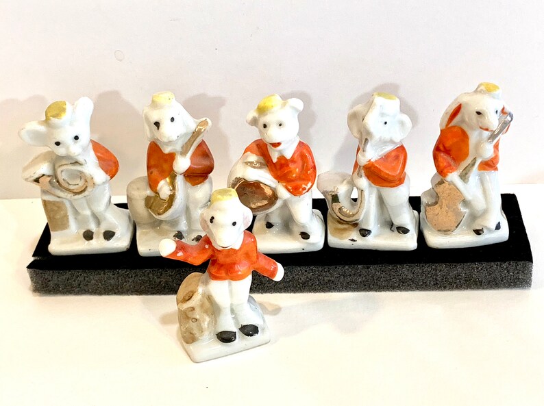 Vintage Miniature Animal Band 6 piece Set Animals playing Etsy