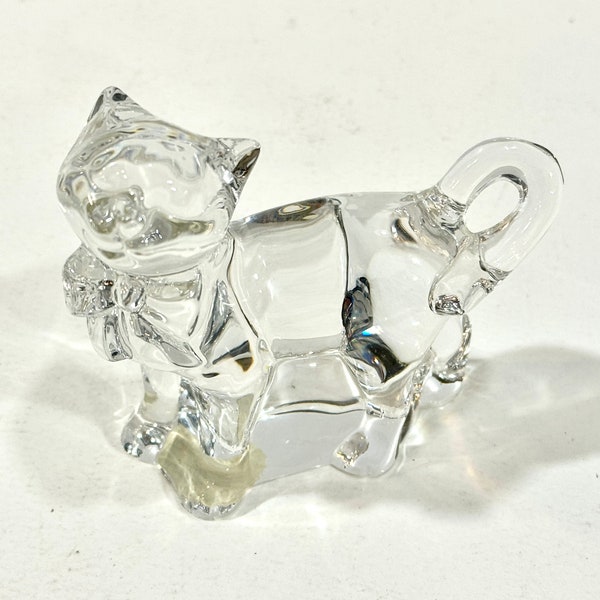 Crystal Cat, LENOX Fine Crystal, Glass Cat, Cat Sculpture, Made in Germany, No Box, 3 inches Long, Retired, Gift for Collector