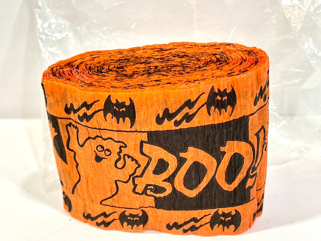 Vintage Halloween Crepe Paper Streamer Sealed Roll BOO Etsy