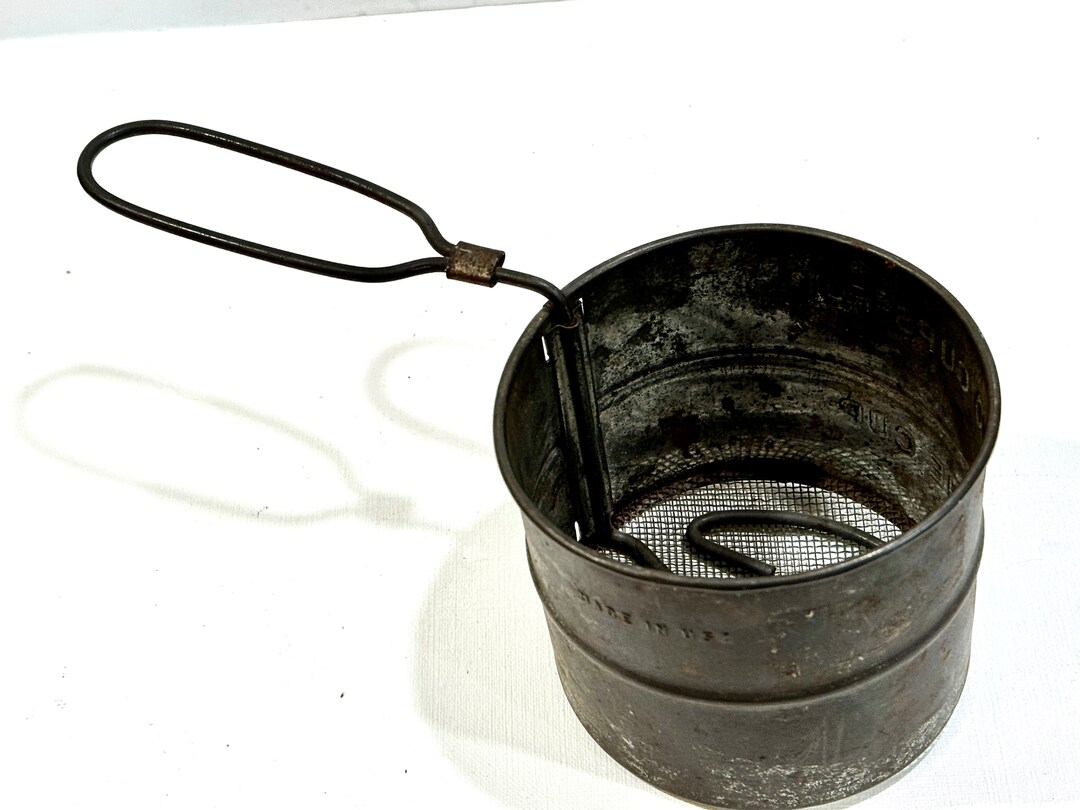 Vintage Kitchen Flour Sifter Made in USA Metal Sieve Etsy