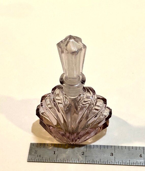 Vintage 1960s Glass Perfume Bottle Fan VINTAGE GLASS PERFUME BOTTLE & DAUBER