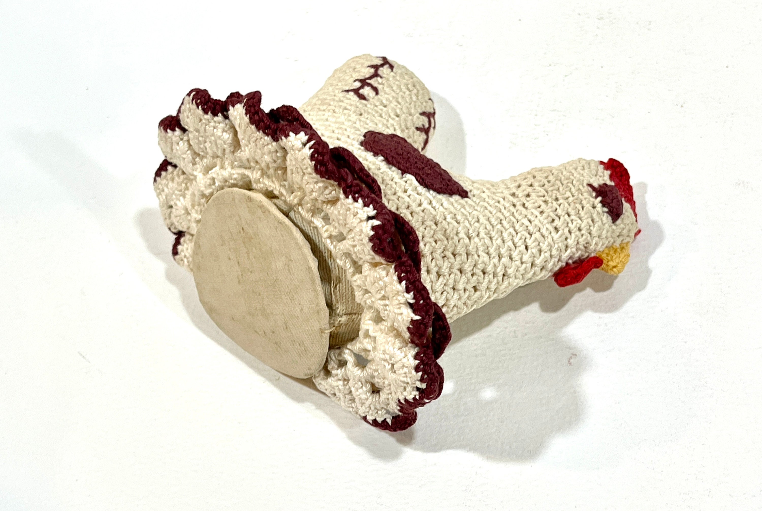 Pr. Vintage Folk Art Crocheted Chicken Pin Cushion Whimsies from my - Ruby  Lane