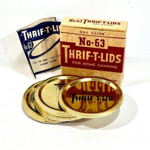 Vintage Thrif-T-Lids Canning Jar Lids: No. 63, Owens Illinois Glass Co.