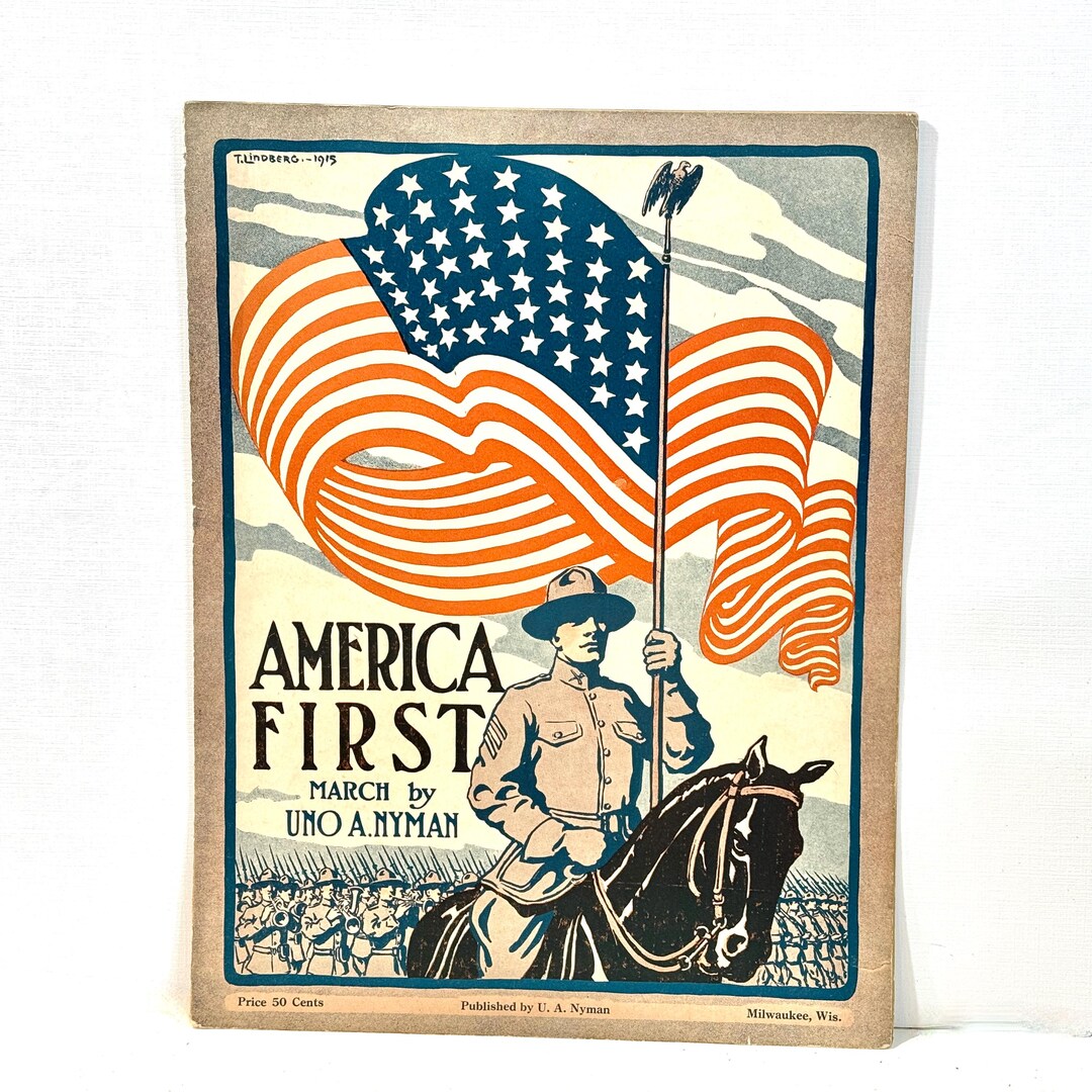 1919 America First March, Patriotic Americana, World War I, Militaria ...