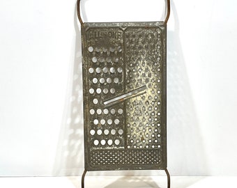 Vintage Cheese Grater Curved With Folding Stand and Yellow 