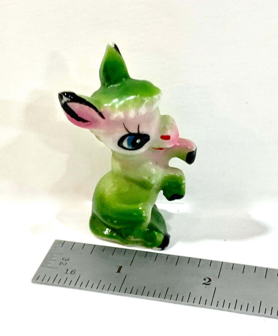 Mini Donkey Figurine Big Eye Donkey Green Donkey Etsy