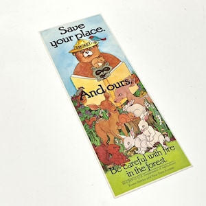 Vintage Smokey the Bear, Forest Animals. Prevent Fires,  Forest Service,  1970s Era, Gift for Collector, Paper Ephemera