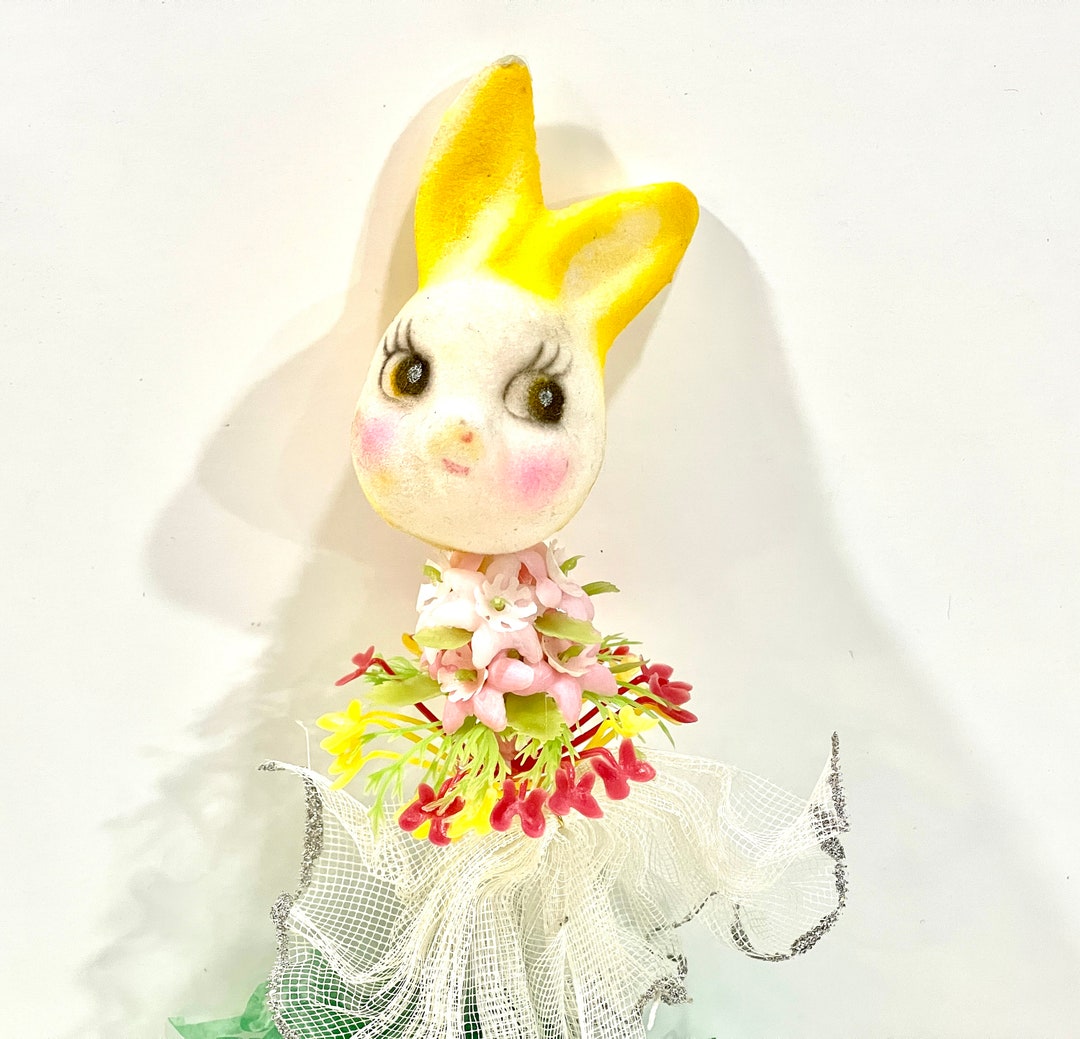 Kitschy Bunny Bunny BALLERINA Girl Bunny Flocked Yellow Etsy