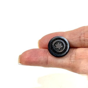 Victoriaanse zwarte glazen sterknop: antieke ambachtelijke voorraad, circa jaren 1890