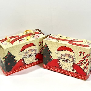 Kerstbonbondoos, ongebruikte NOS, kerstman, peperkoekman, Happy Christmas, geschenkdoos, jaren 1980, kerstdecor, kerstmandoos
