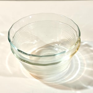 Vaniljsåsformar, Pyrex #464, klarglas, 3 ringar, två ramekiner, vintage köksredskap