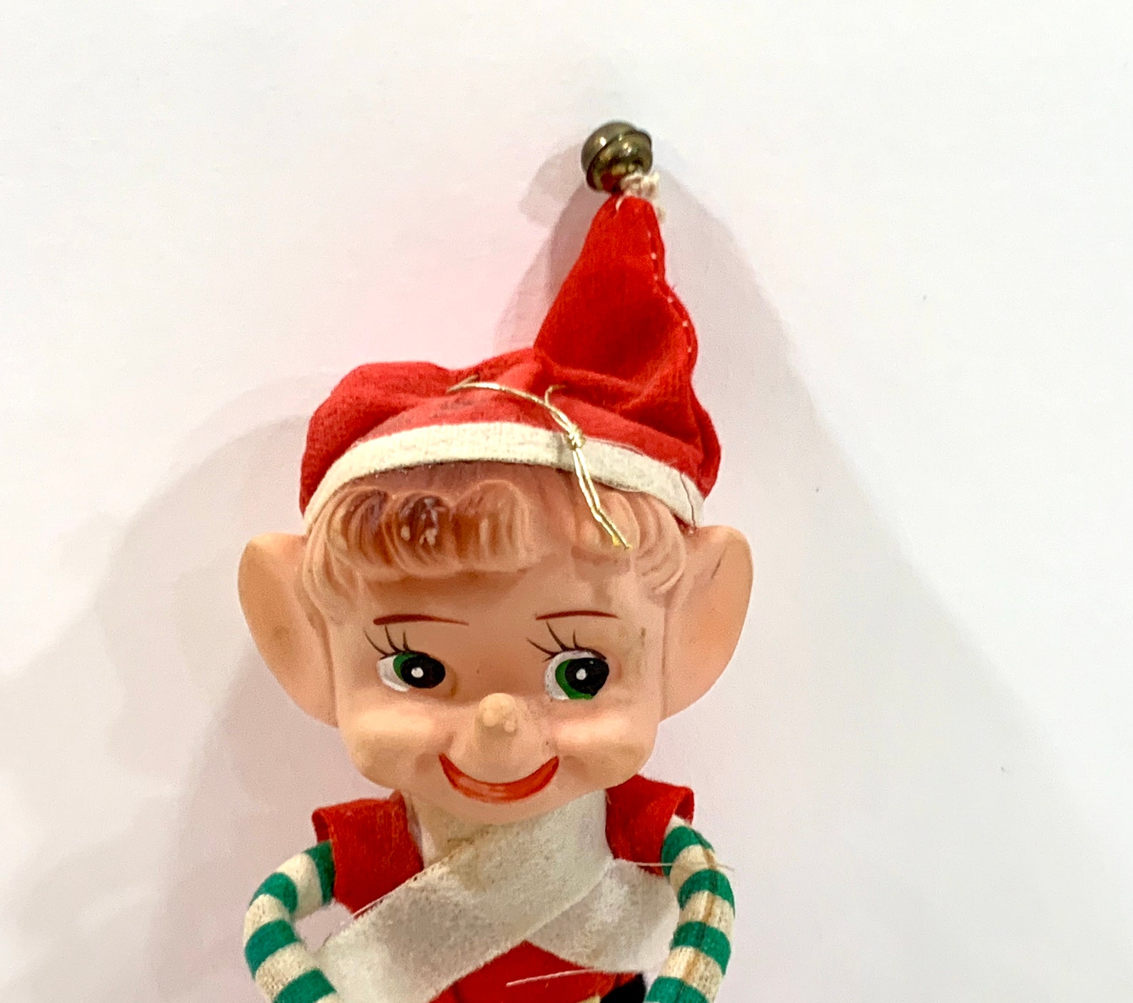 Vintage Knee Hugger Pixie Elf GREEN Eyes Candy Stripe Wired | Etsy