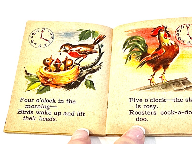 Vintage Tiny Tales book Telling Time Picture Book animal Etsy