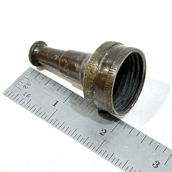 Vintage Brass Nozzle, Nelson USA, 2 Inch Nozzle. Spot Spray, Hose Spay Nozzle, Power Blast, Sweeper Nozzle, Gift for Collector, Garden Decor