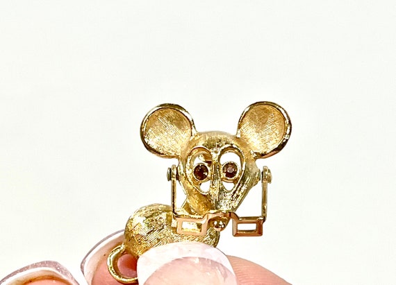 Vintage  Mouse Pin, Avon Mouse, Articulated Glass… - image 9
