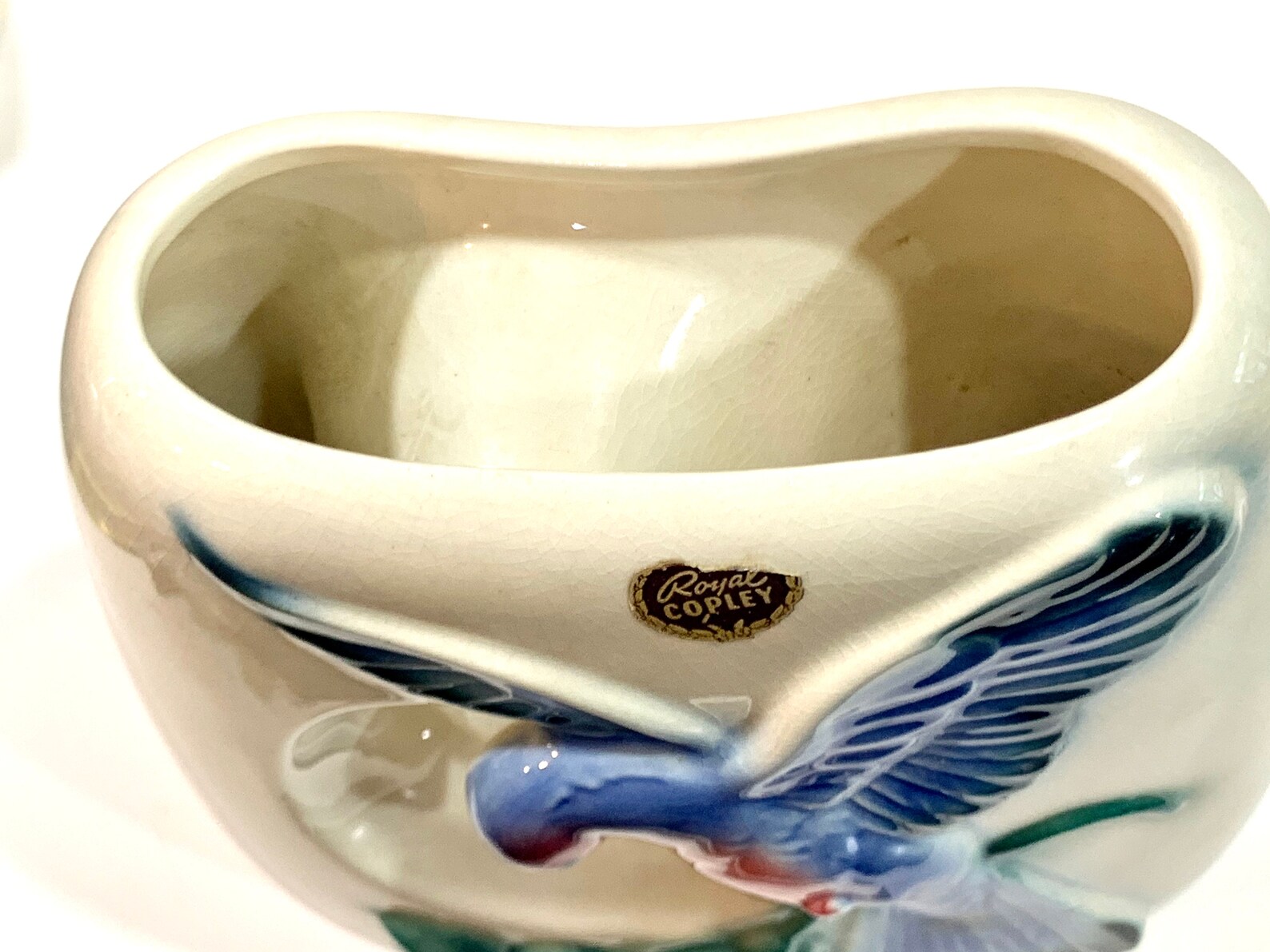 Royal Copley Bluebird Vase Pottery Planter Vintage Etsy