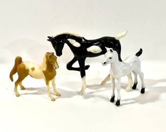 Vintage Breyer, Mini Whinnies, Lot of 3, Plastic Horses 1975-1998, Vintage Collectible, Horse Lover, Western Horses, Model Horses