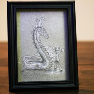 Originele kunst &quot;Serpent Spray&quot; ondertekende originele concepttekening - ingelijste kunstwerken, fantasieillustratie