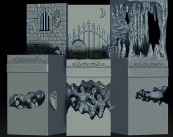 Heroic Display Bases: Dungeon, Cavern, Swamp, Graveyard (STL) Digital Download 3d Models - LICENSED