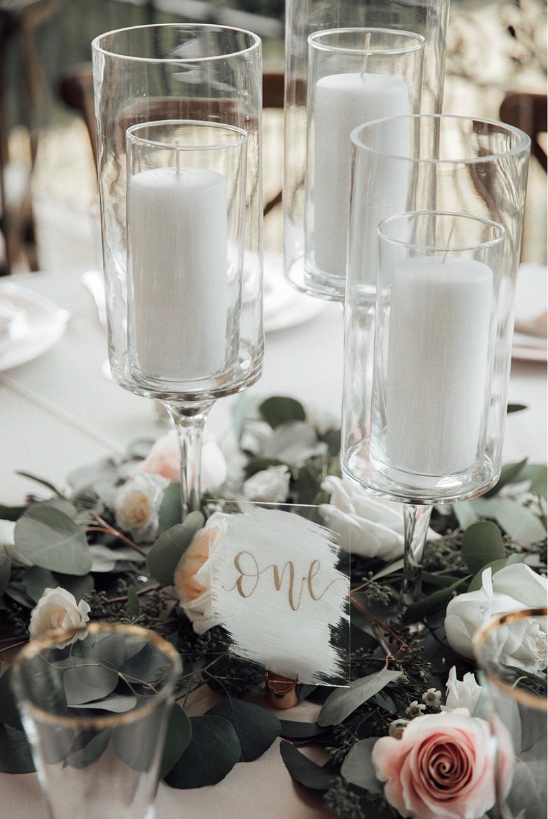 Acrylic Calligraphy Wedding Table Numbers