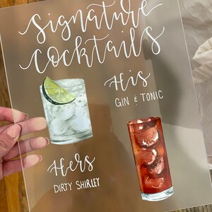 Signature Drink Acrylic Signage