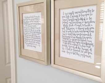 Wedding Vow Calligraphy