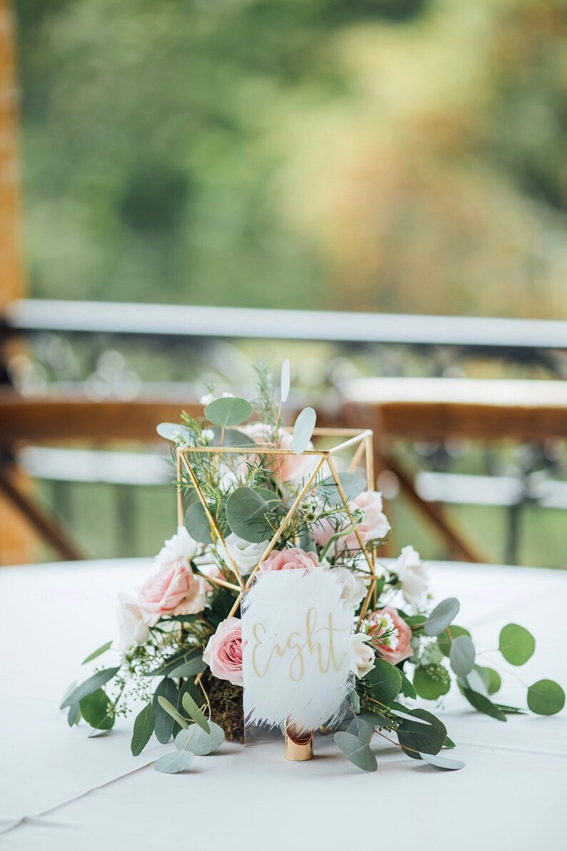 Acrylic Calligraphy Wedding Table Numbers