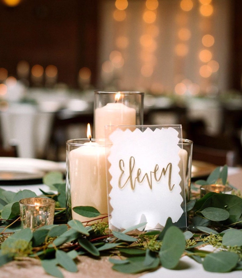 Acrylic Calligraphy Wedding Table Numbers
