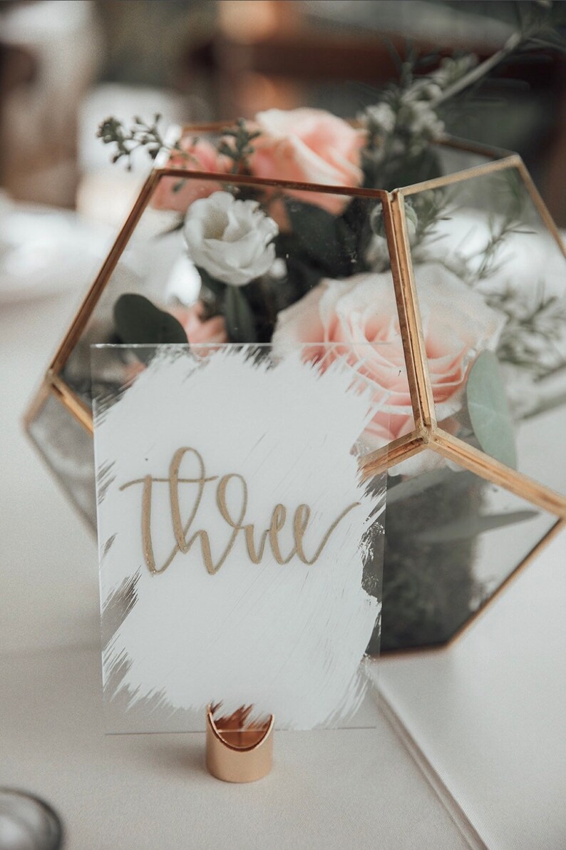 Acrylic Calligraphy Wedding Table Numbers