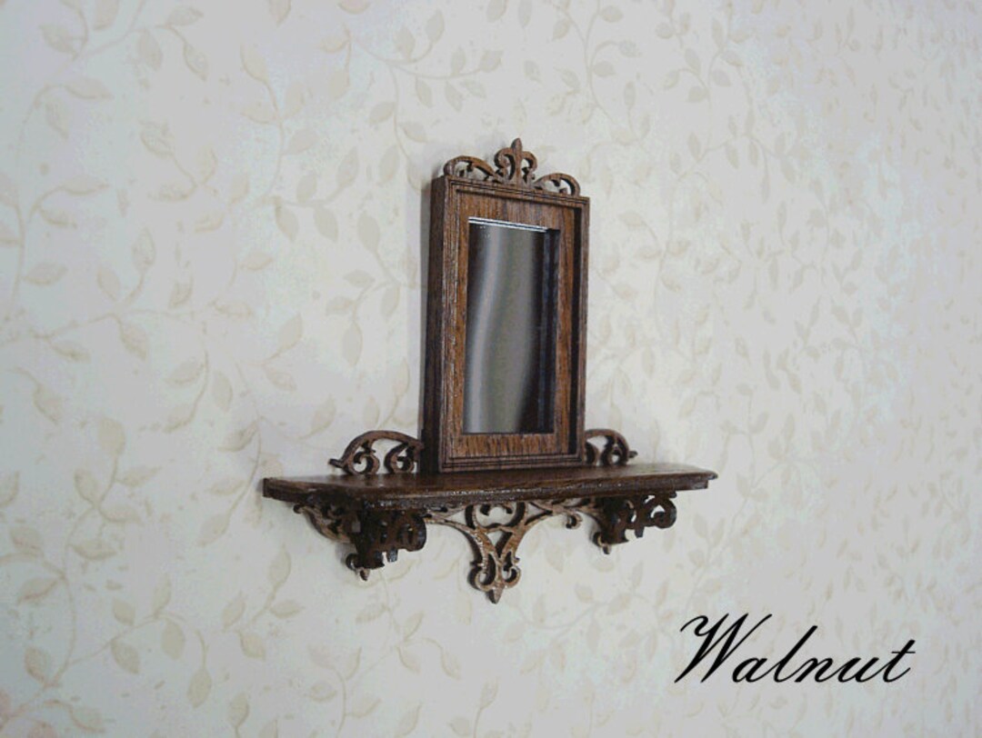 Odoria 1/12 Scale Miniature Wall Mirror - Silver Dollhouse Bathroom Decoration Accessory