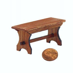 1:24 Scale Dollhouse Miniature Bench