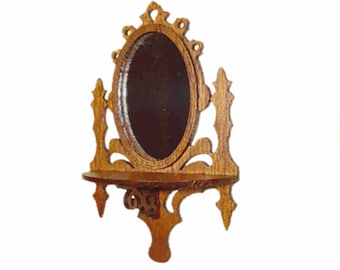 1:12  Scale Dollhouse miniature wall shelf mirror