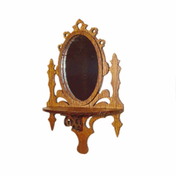 1:24  Scale Dollhouse miniature wall shelf mirror