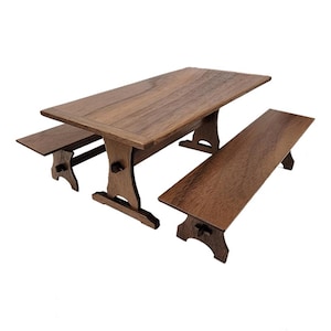 1:12 Scale Trestle Table & Benches