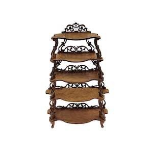 1:12 Scale walnut dollhouse miniature 1900 era  floor shelf