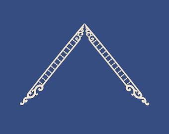 Casa de muñecas en miniatura a escala 1:24, moldura de ápice de hastial de 4-5/16"